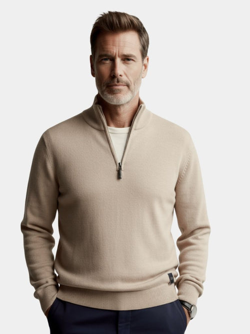 Cardigan Maille Col Zippé Uni