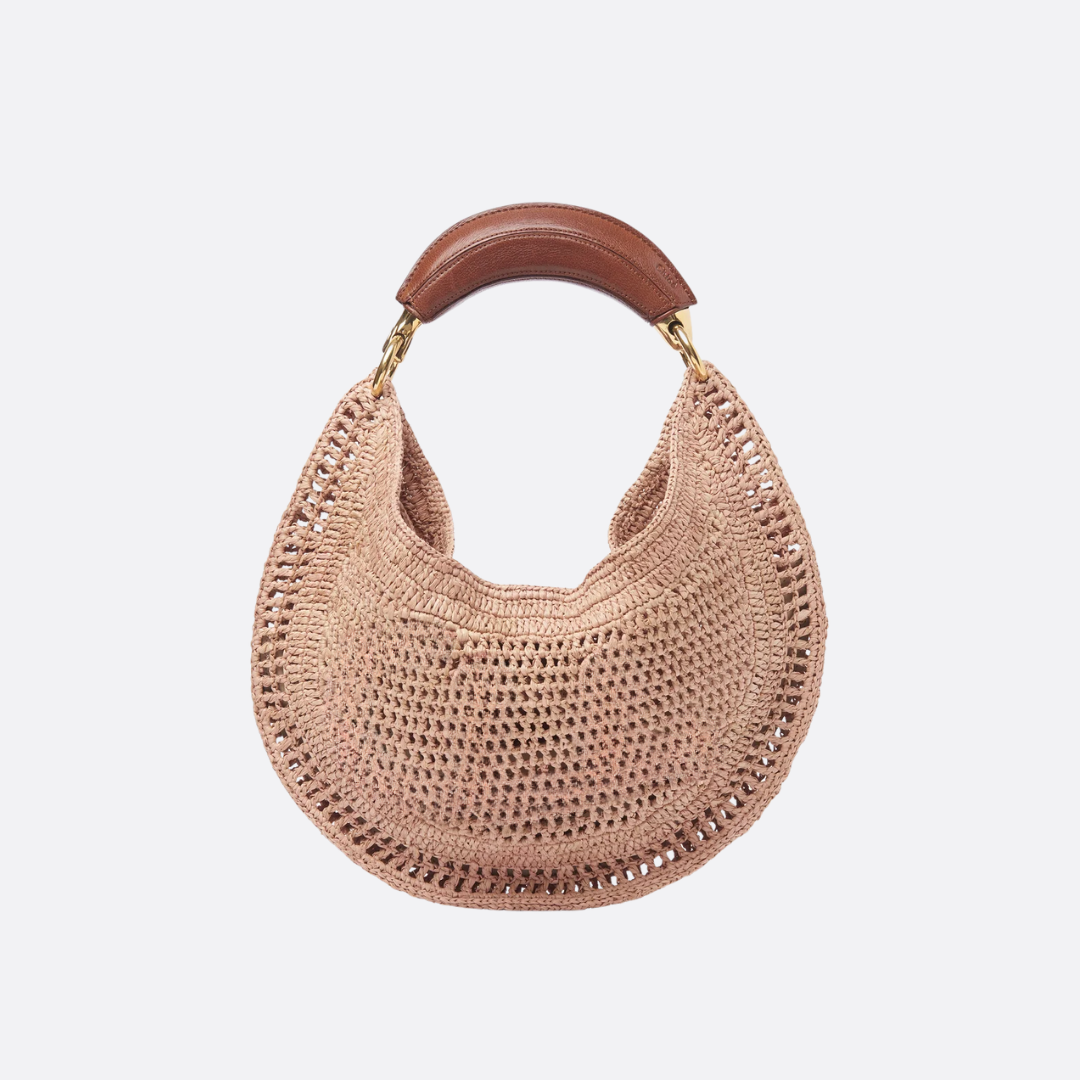 CHLOÉ SUMMER BANANA BAG IN RAFFIA BAST